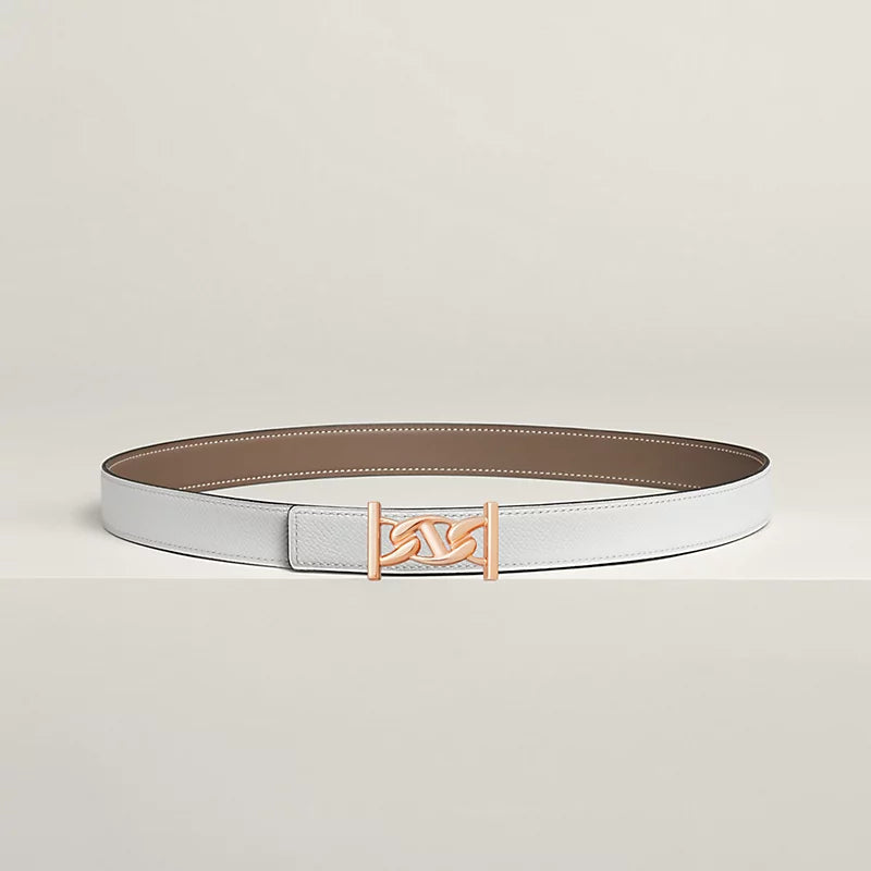 إبزيم حزام My H وحزام جلدي قابل للعكس من Hermès Sur Mer مقاس 24 مم