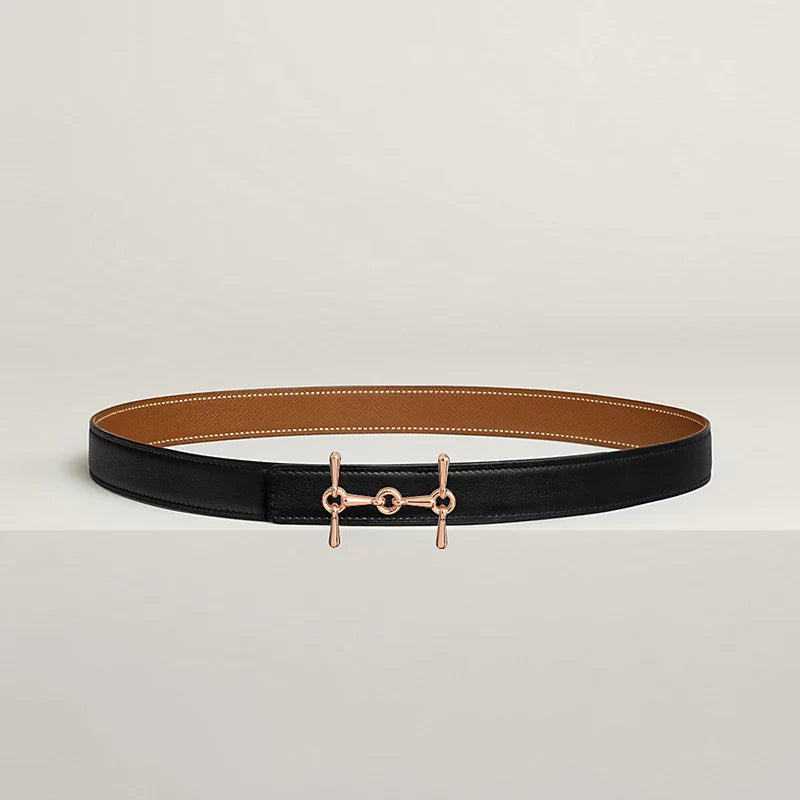 إبزيم حزام H Equestre وحزام جلدي قابل للعكس من Hermès Sur Mer مقاس 24 مم