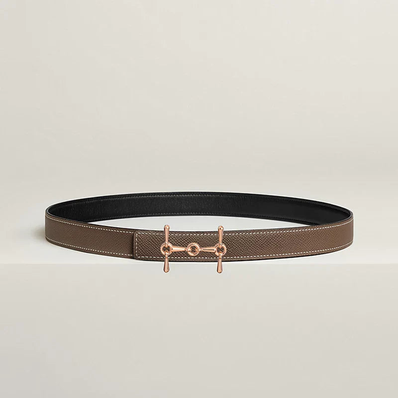 إبزيم حزام H Equestre وحزام جلدي قابل للعكس من Hermès Sur Mer مقاس 24 مم