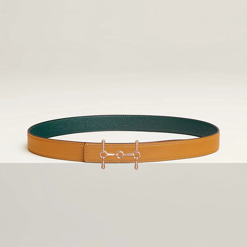 إبزيم حزام H Equestre وحزام جلدي قابل للعكس من Hermès Sur Mer مقاس 24 مم