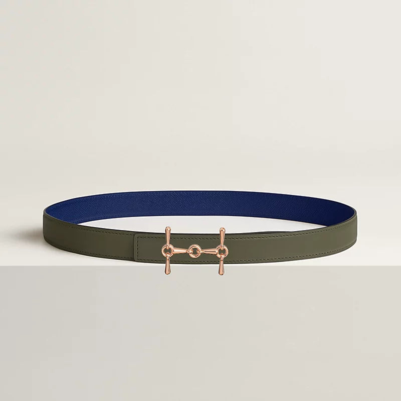 إبزيم حزام H Equestre وحزام جلدي قابل للعكس من Hermès Sur Mer مقاس 24 مم