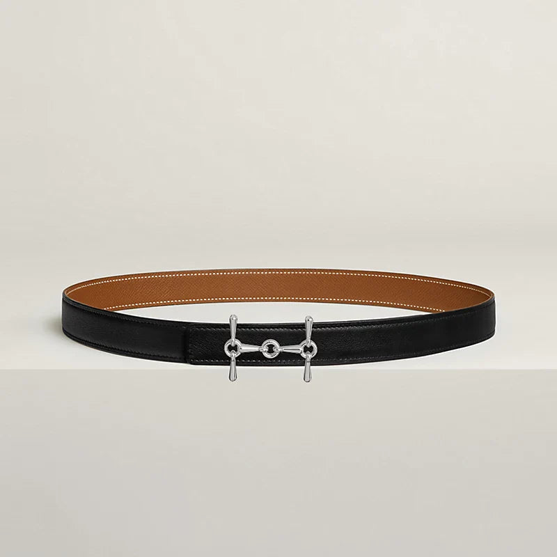 إبزيم حزام H Equestre وحزام جلدي قابل للعكس من Hermès Sur Mer مقاس 24 مم