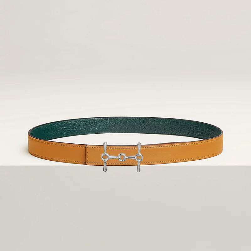 إبزيم حزام H Equestre وحزام جلدي قابل للعكس من Hermès Sur Mer مقاس 24 مم