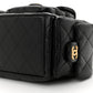 Shiny Lambskin Quilted Trendy Pockets Hobo Black