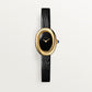 Baignoire Mini 18K Yellow Gold Black Dial Black Patent Leather Strap Watch