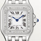 Panthère de Cartier Small 23mm x 30mm Steel Diamond Bezel Blue Crown Silver Dial Steel Bracelet Quartz Watch