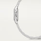 ساعة Panthère de Cartier ميني مقاس 25.1 مم × 18.5 مم، من الذهب الأبيض، إطار مرصع بالألماس، تاج مرصع بالألماس، ميناء فضي، سوار من الذهب الأبيض، حركة كوارتز.
