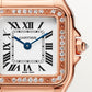 Panthère Small 30.3mm x 22.0mm Rose Gold Diamond Case Diamond Crown Silvered Dial Rose Gold Bracelet Quartz Watch