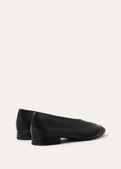 Rebecca Cap Toe Ballet Flat  Natural Calfskin