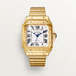 Santos de Cartier Medium 35.1mm Yellow Gold Silvered Opaline Dial Yellow Gold Bracelet Self-Winding Watch