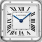Panthère de Cartier Large 42mm x 31mm Steel Blue Crown Silver Dial Steel Bracelet Quartz Watch