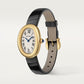 Baignoire Mini 18K Yellow Gold Silvered Dial Black Alligator Strap Watch