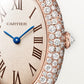Baignoire Mini 18K Rose Gold Diamond Silvered Dial Red Alligator Strap Watch