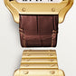 Santos de Cartier Medium 35.1mm Yellow Gold Blue Crown Silvered Opaline Dial Yellow Gold Bracelet Self-Winding Watch