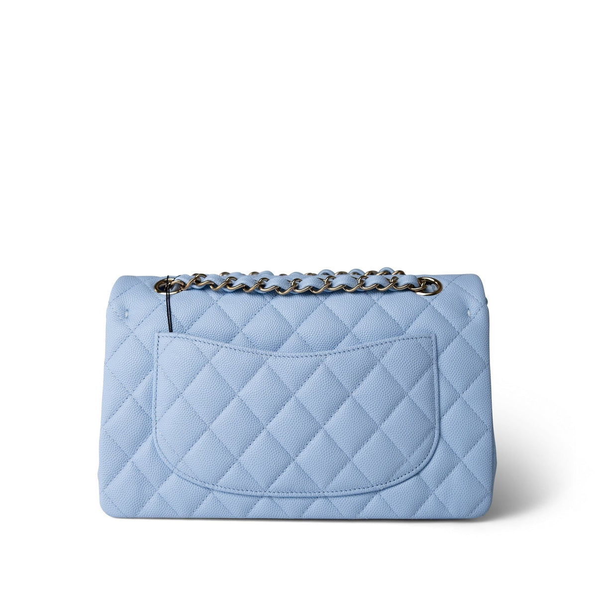 23P Light Blue Classic Flap Small Light Gold Hardware