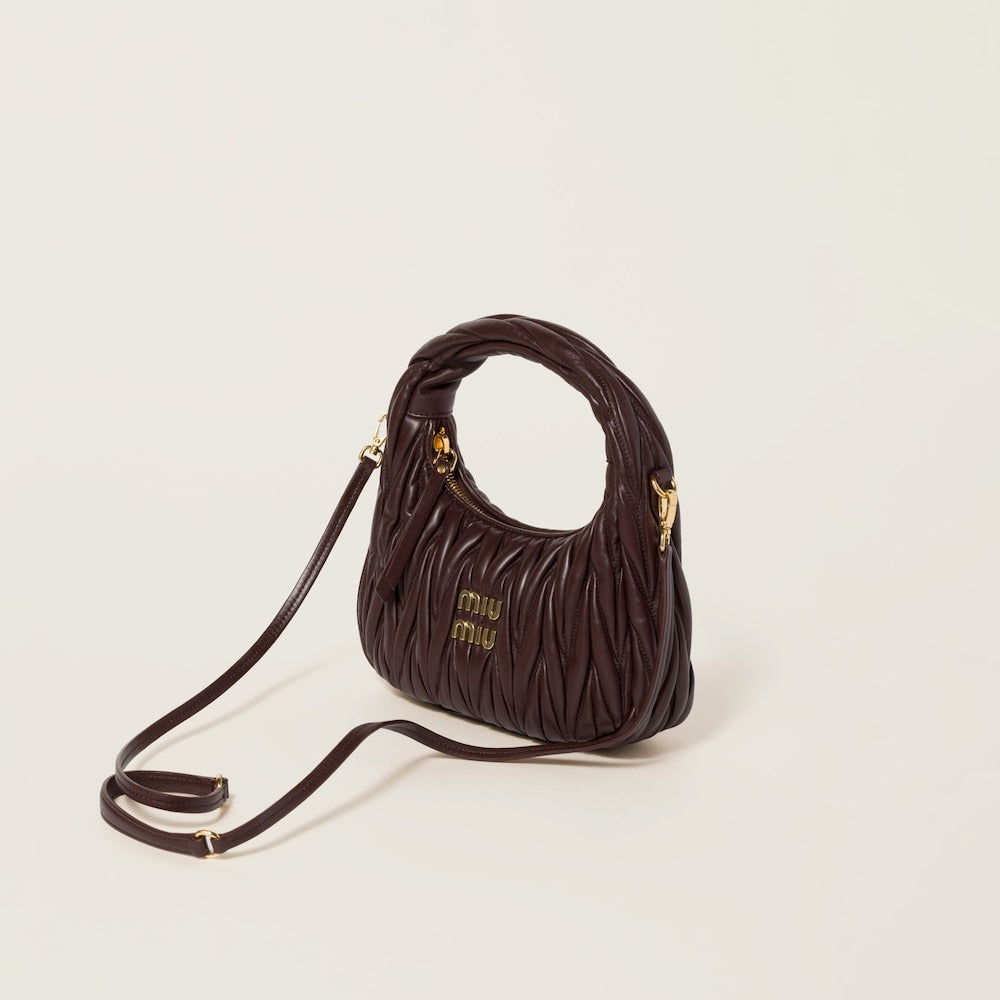 Miu Miu Wander Matelassé Nappa Leather Hobo Bag