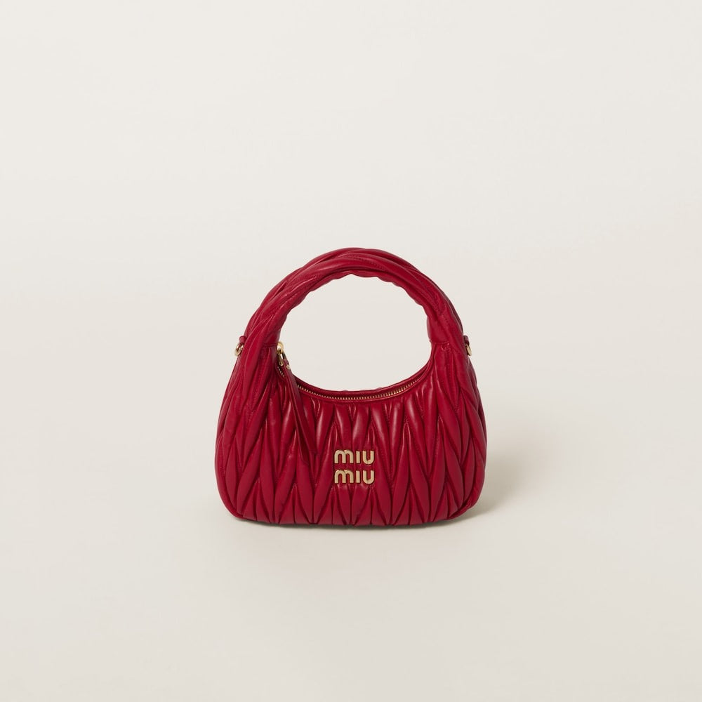 Miu Miu Wander Matelassé Nappa Leather Hobo Bag
