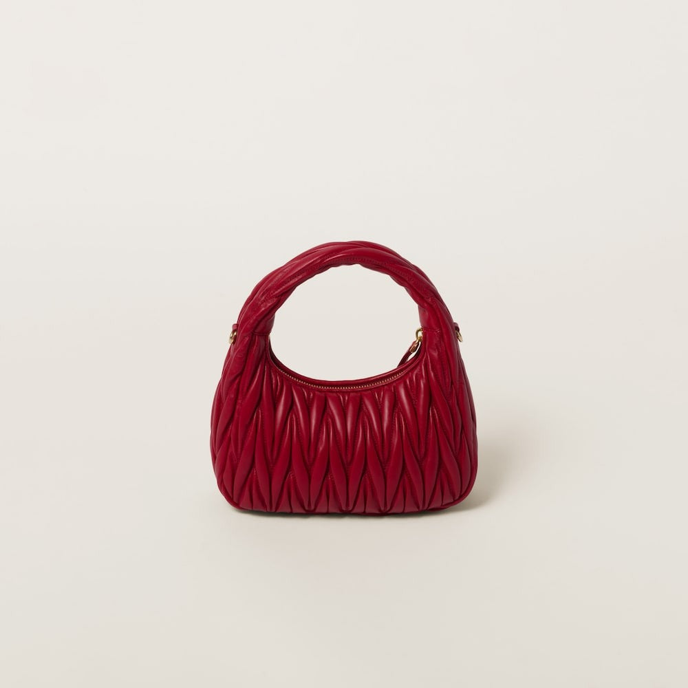 Miu Miu Wander Matelassé Nappa Leather Hobo Bag