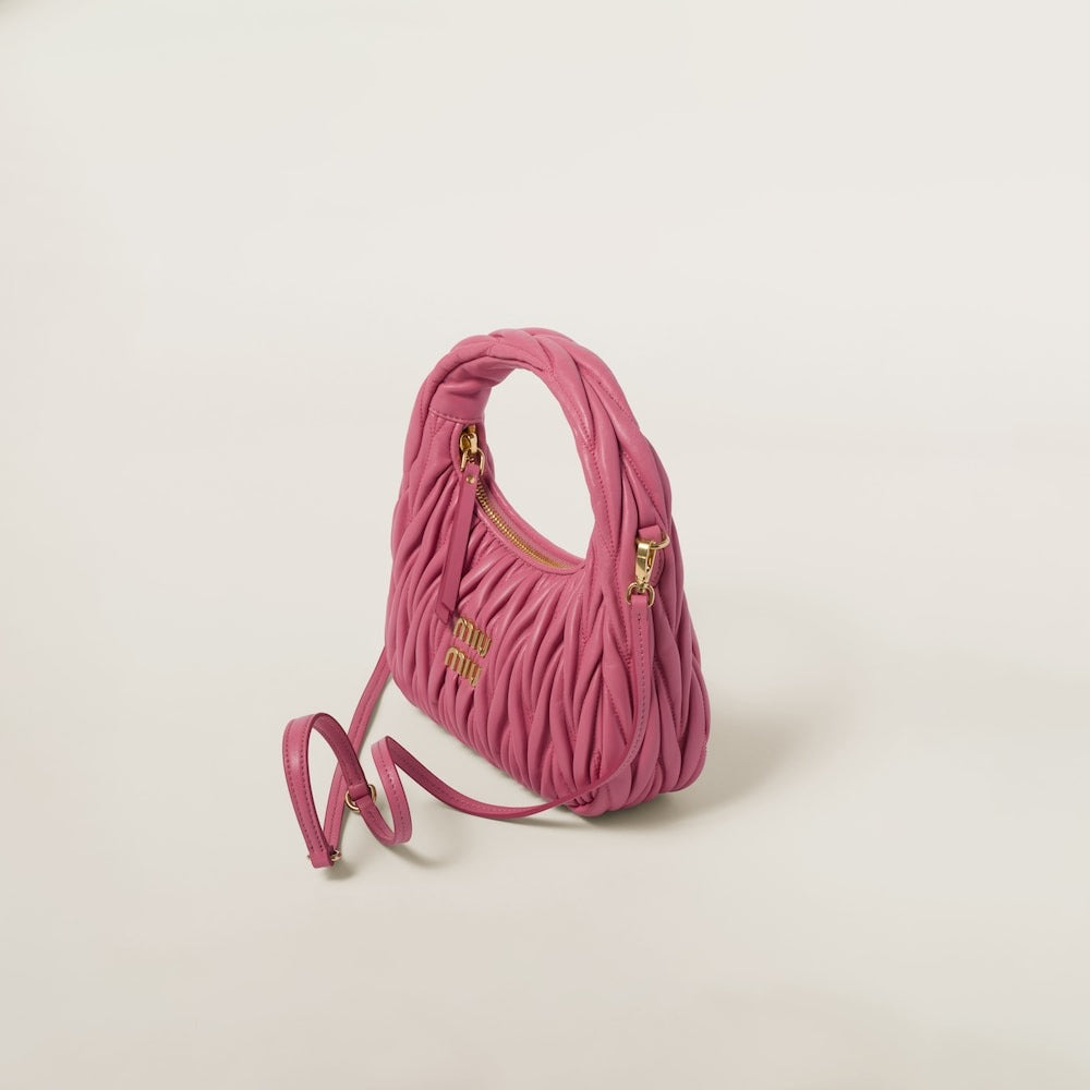 Miu Miu Wander Matelassé Nappa Leather Hobo Bag