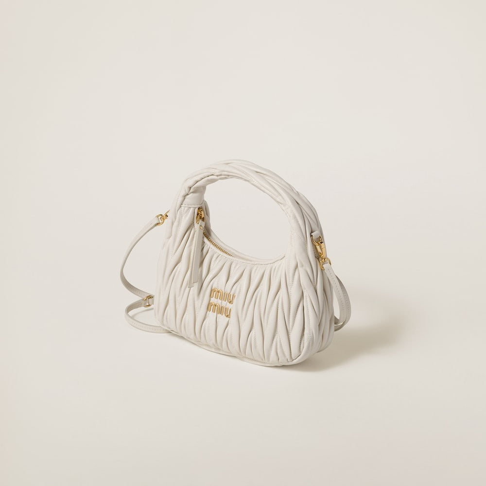 Miu Miu Wander Matelassé Nappa Leather Hobo Bag