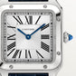 Santos-Dumont Small 38mm x 27.5mm Steel Blue Crown Silver Sunray Dial Navy Blue Alligator Leather Strap Quartz Watch