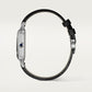 Santos-Dumont Skeleton 43.5mm x 31.4mm Steel Black Lacquer Gray Alligator Strap Self-Winding Watch