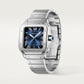 ساعة سانتوس دو كارتييه كبيرة الحجم، 39.8 مم، من الفولاذ، بميناء متدرج اللون الأزرق وسوار من الفولاذ، ذاتية التعبئة