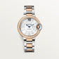 Ballon Bleu 33mm Steel Rose Gold Automatic Silver Guilloché Dial Two-Tone Bracelet Watch