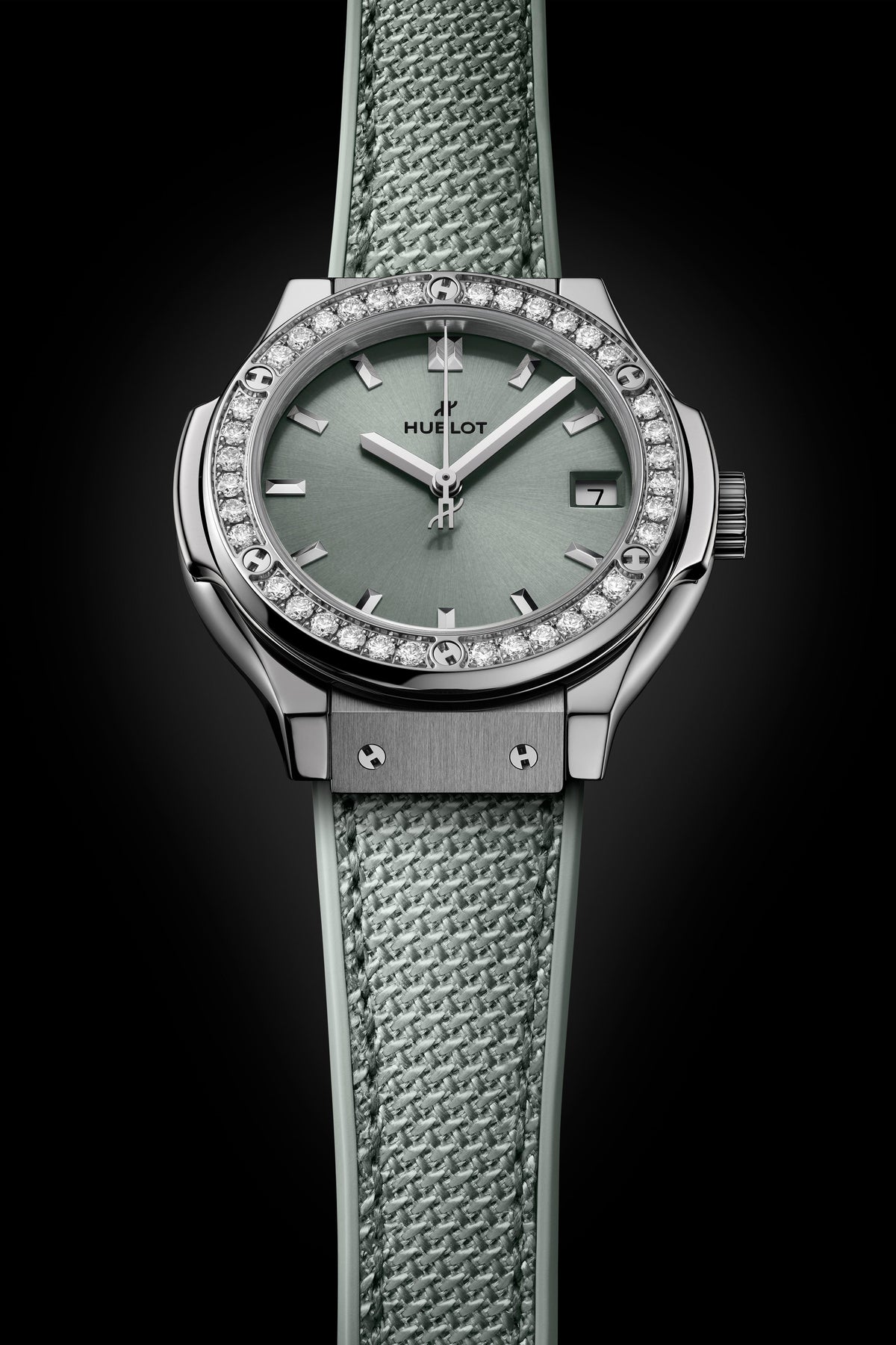 Classic Fusion Titanium Sage Green Diamonds 33mm Watch