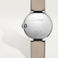 Ballon Bleu 42mm Steel Automatic Silver Guilloché Dial Leather Strap Watch