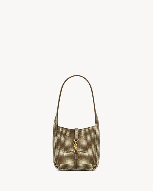 Saint Laurent LE 5 À 7 Supple Baby In Silk Satin And Crystals