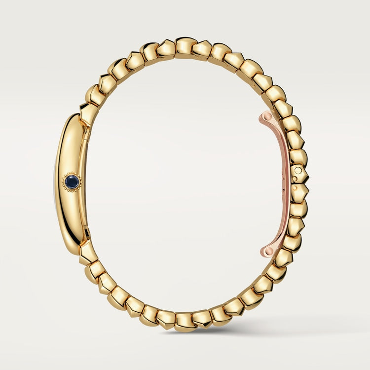 Baignoire Mini 18K Yellow Gold Silvered Dial Yellow Gold Bracelet Watch