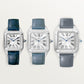 Santos-Dumont Small 38mm x 27.5mm Steel Blue Crown Silver Sunray Dial Navy Blue Alligator Strap Quartz Watch
