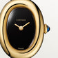 Baignoire Mini 18K Yellow Gold Black Dial Black Patent Leather Strap Watch