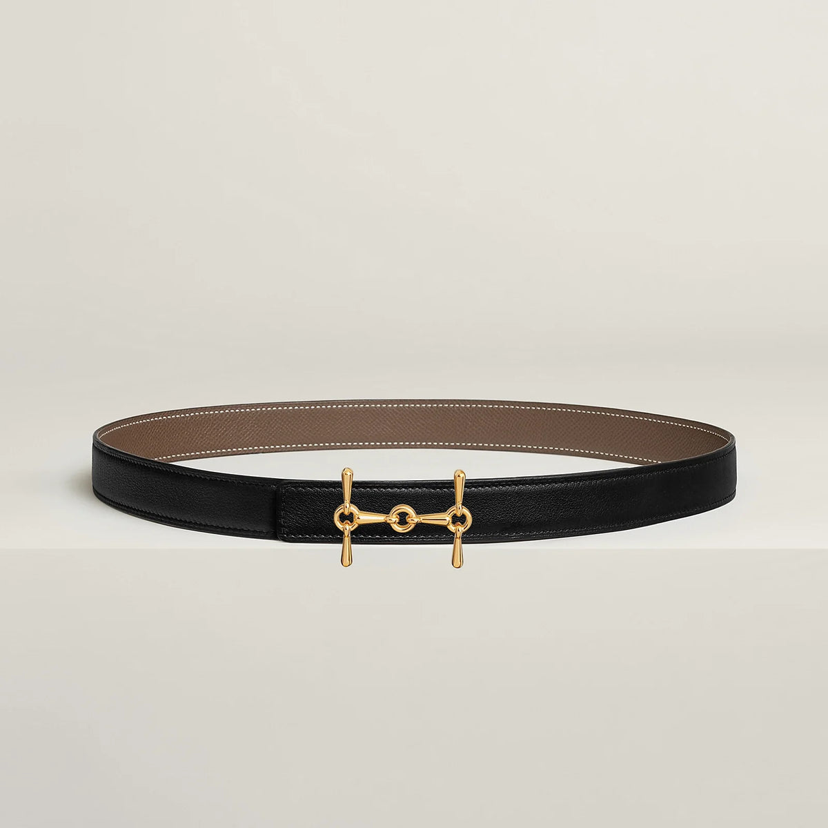 مشبك حزام H EQUESTRE وحزام جلدي قابل للعكس 24 مم 