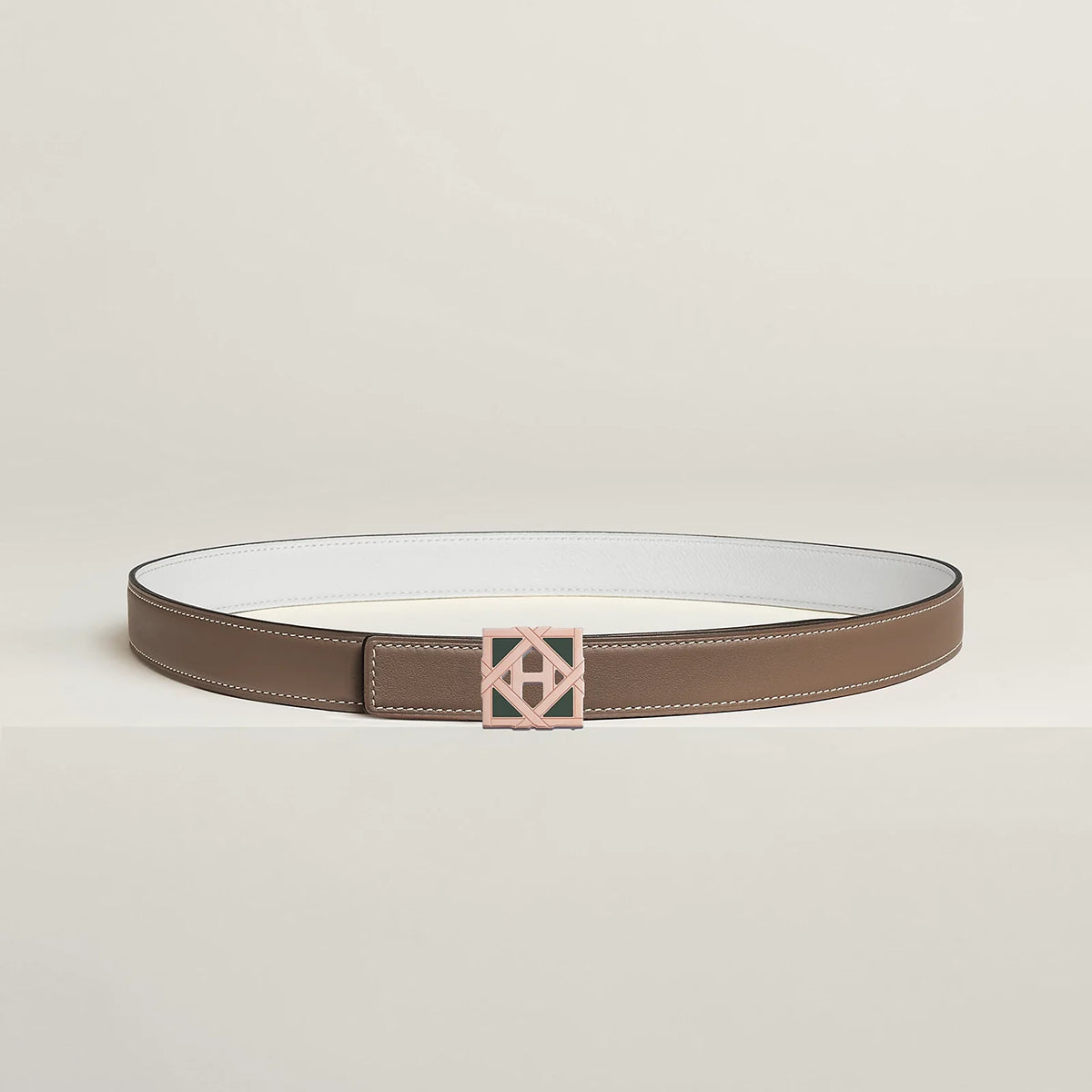 H ROSERAIE BELT BUCKLE & REVERSIBLE LEATHER STRAP 24 MM