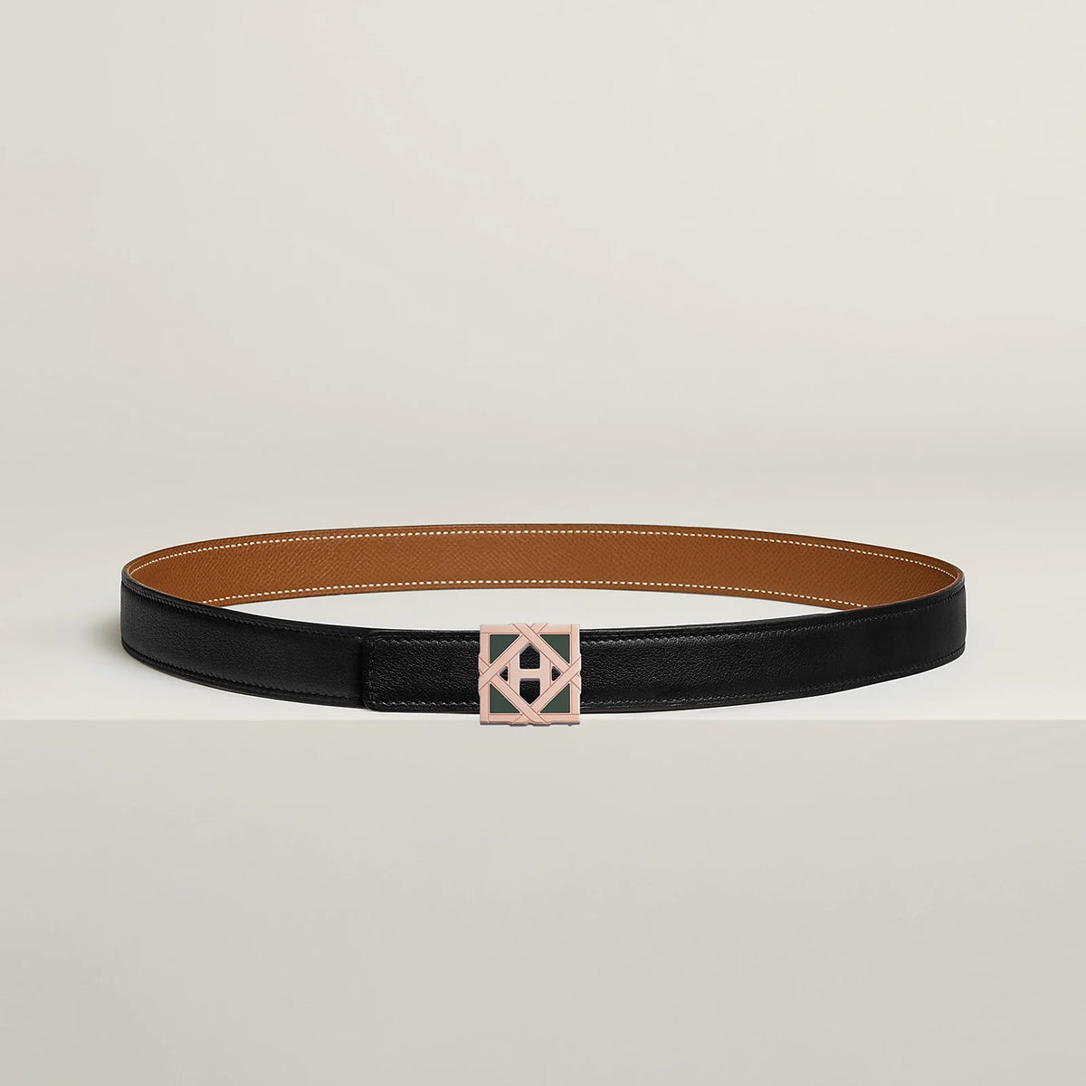 H ROSERAIE BELT BUCKLE & REVERSIBLE LEATHER STRAP 24 MM
