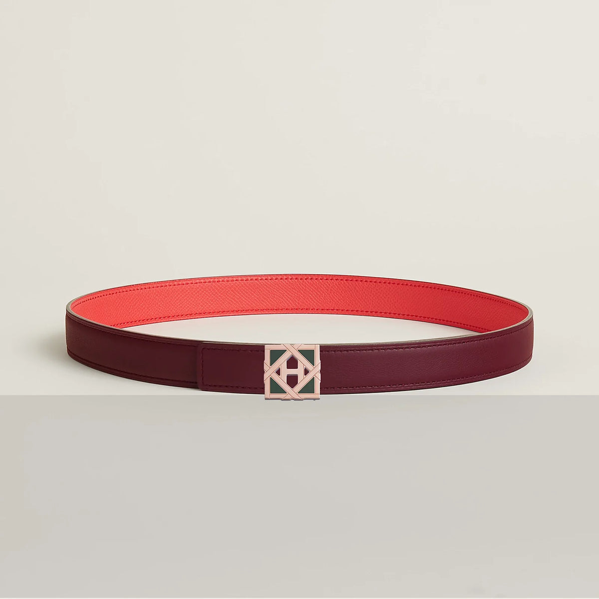 H ROSERAIE BELT BUCKLE & REVERSIBLE LEATHER STRAP 24 MM