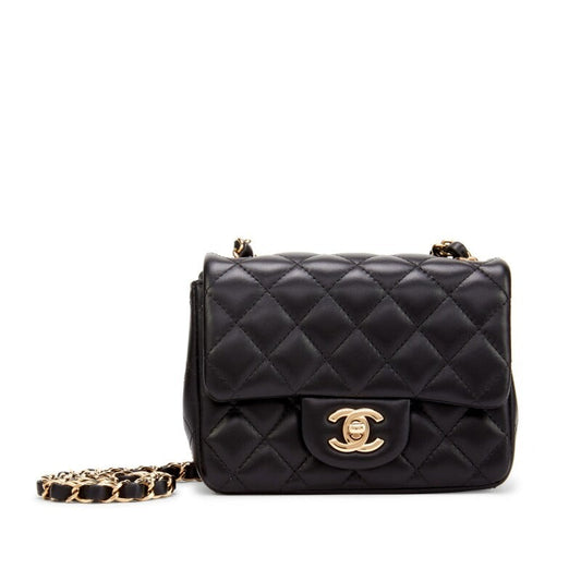 Lambskin Quilted CC Classic Mini Square Flap