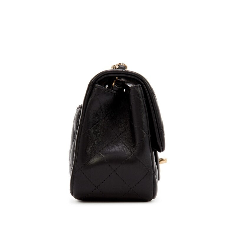 Lambskin Quilted CC Classic Mini Square Flap