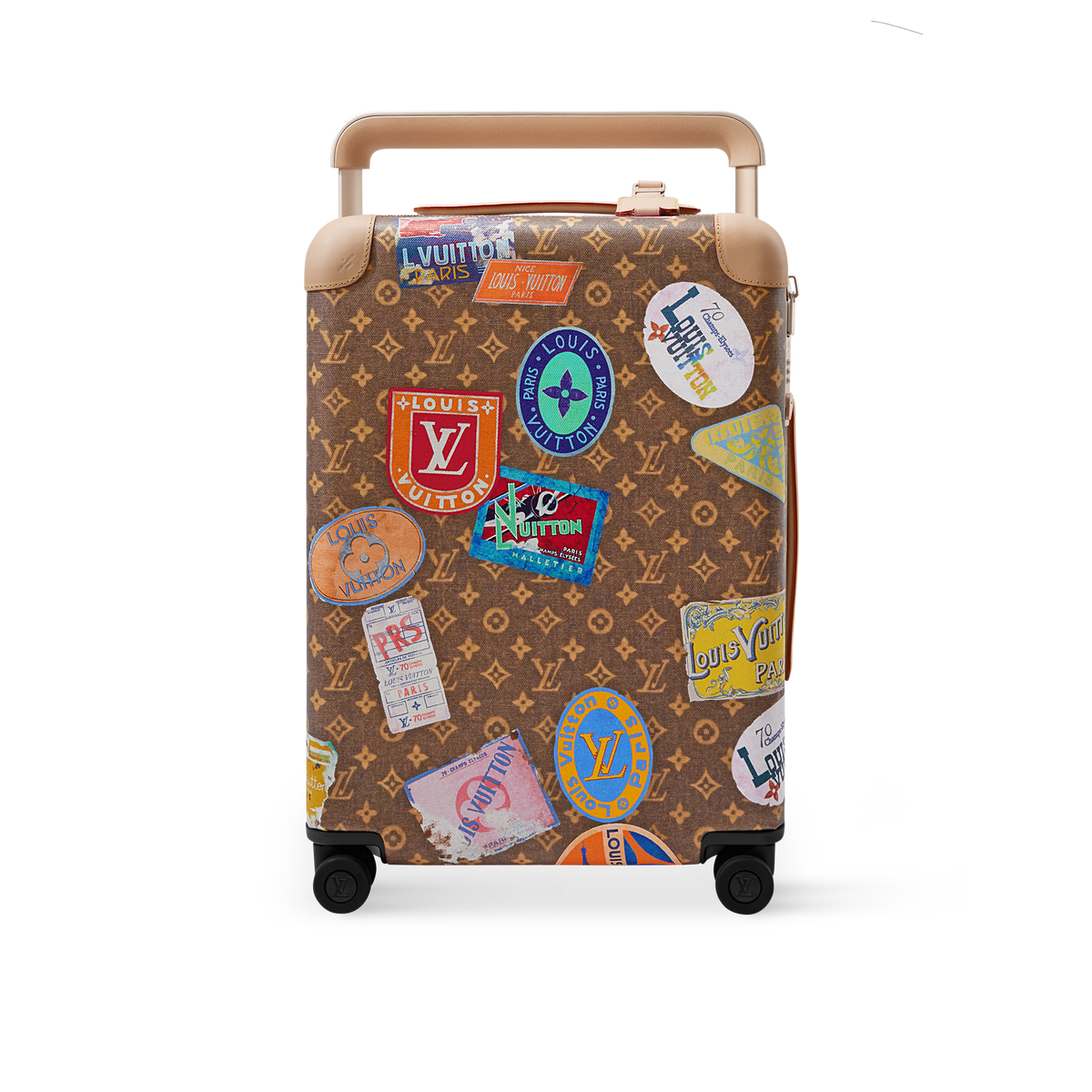حقيبة سفر Horizon 55 بحجم مقصورة الطائرة من قماش الكانفاس المطلي بنقشة Monogram ومزينة بزخارف الكرز