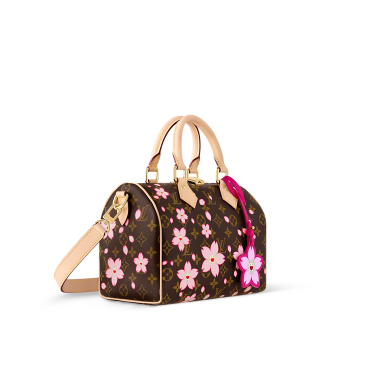 حقيبة Speedy Bandoulière 25 بنقشة Monogram Cherry Blossom Sakura باللون البني
