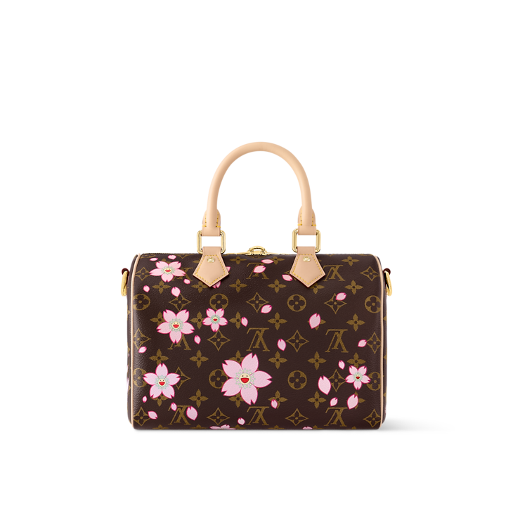 حقيبة Speedy Bandoulière 25 بنقشة Monogram Cherry Blossom Sakura باللون البني