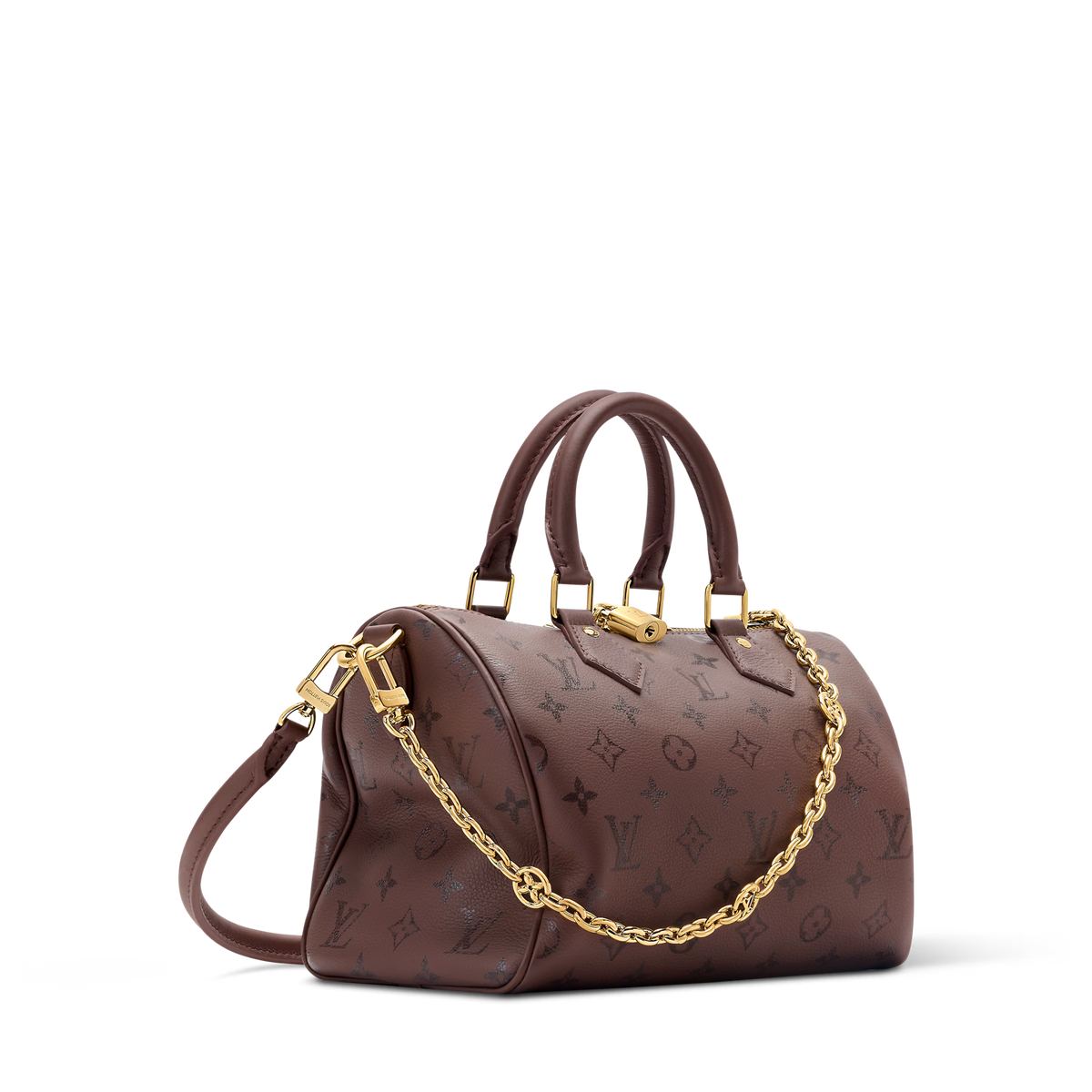 Speedy Bandoulière 25 Calfskin Leather Black Top Handle Bag