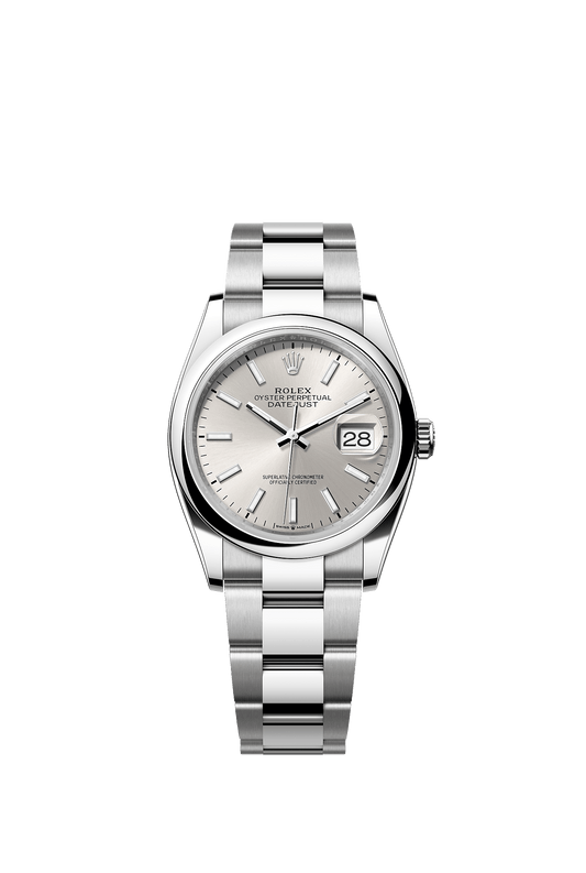 Datejust 36 Oyster Perpetual Chronometer Watch 36mm Oystersteel Silver Sunray Dial Oyster Bracelet
