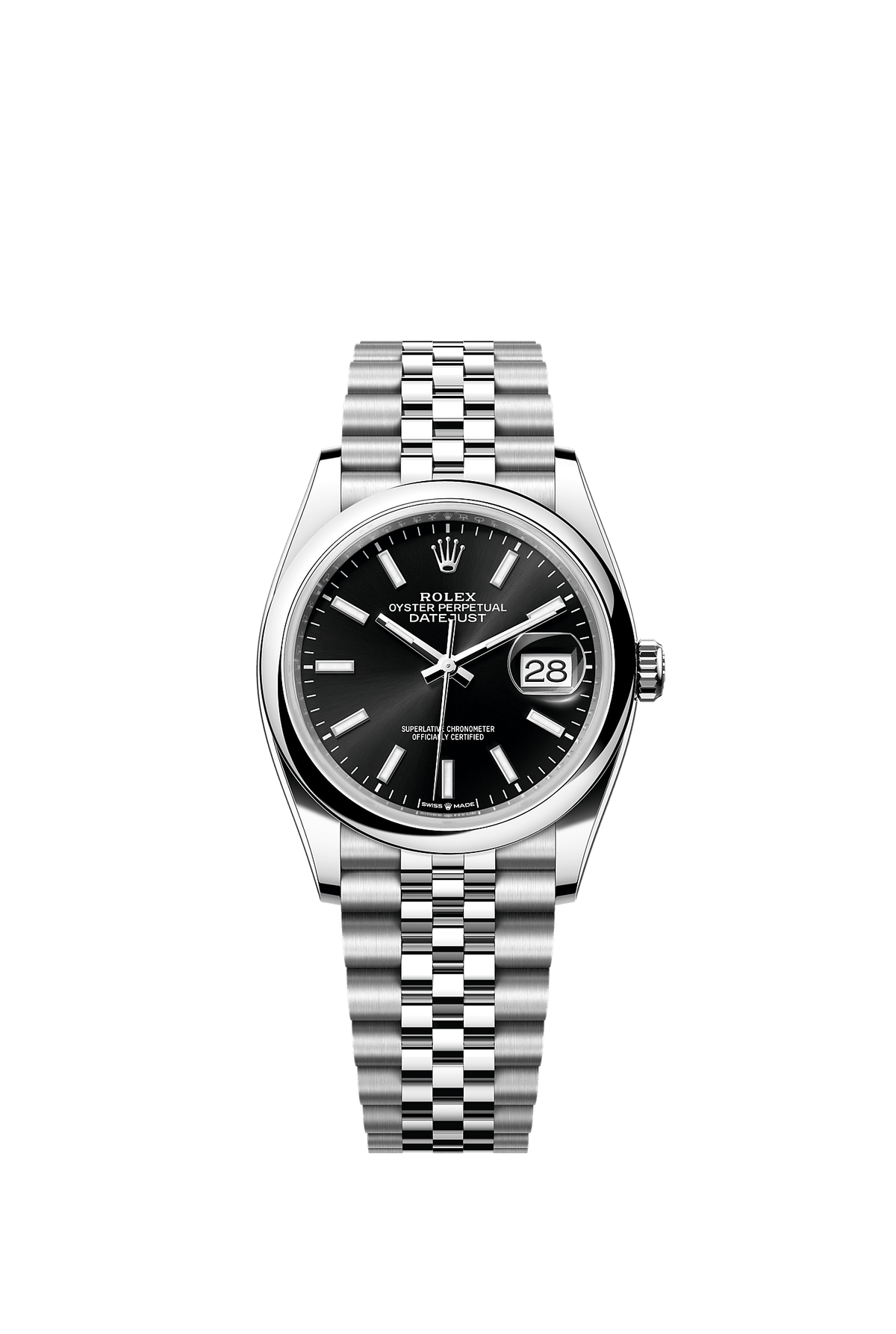 Datejust 36 36mm Oystersteel Bright Black Sunray Dial Jubilee Bracelet Self-Winding Watch