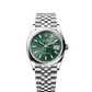 ساعة Datejust 36 بقطر 36 مم من الفولاذ Oystersteel، ميناء أخضر بنمط أشعة الشمس، وسوار Jubilee، ذاتية التعبئة