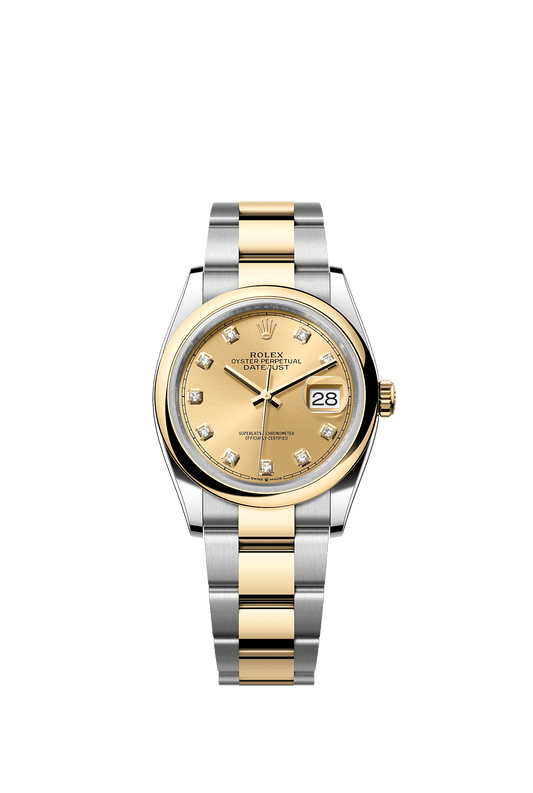 Datejust 36 36mm Oystersteel Yellow Gold Champagne Diamond Dial Oyster Bracelet Self-Winding Watch