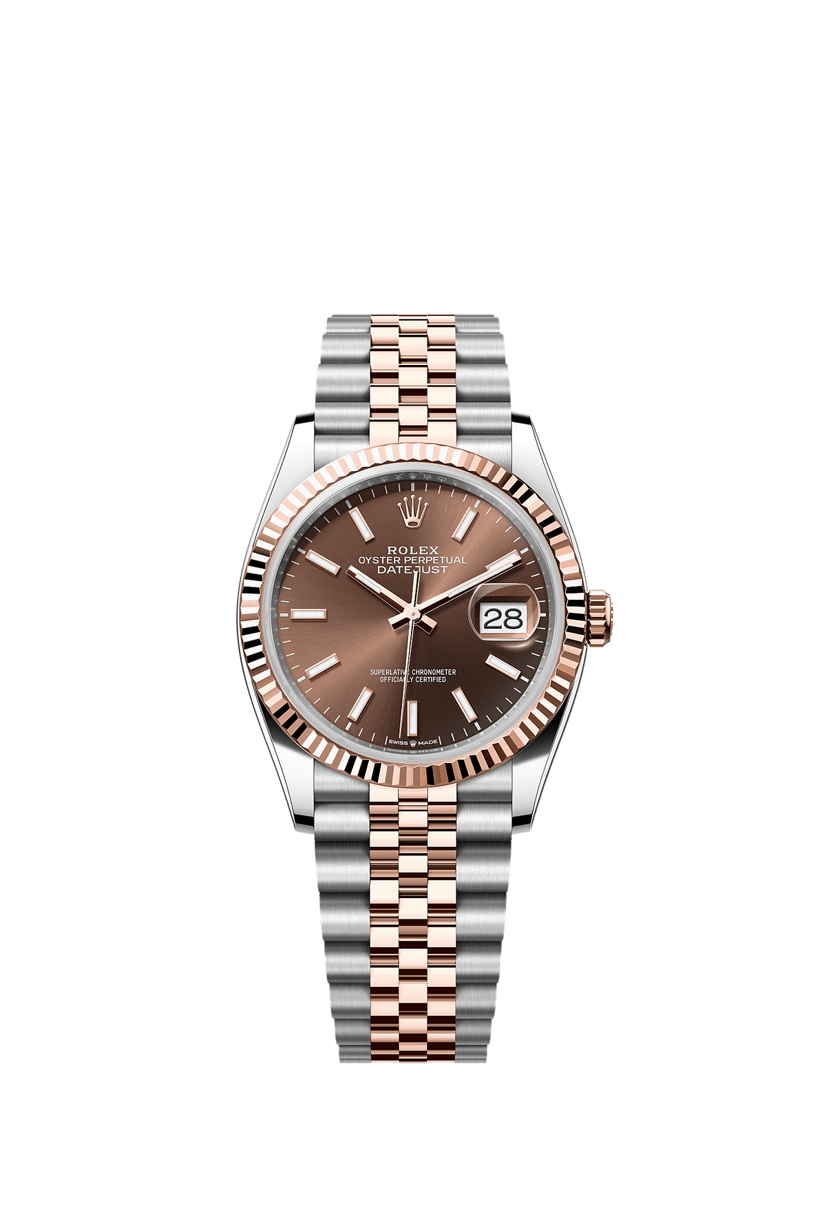 Datejust 36 36mm Oystersteel Everose Gold Chocolate Dial Jubilee Bracelet Self-Winding Watch