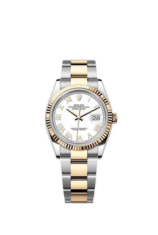 Datejust 36 36mm Oystersteel Yellow Gold White Dial Oyster Bracelet Self-Winding Watch